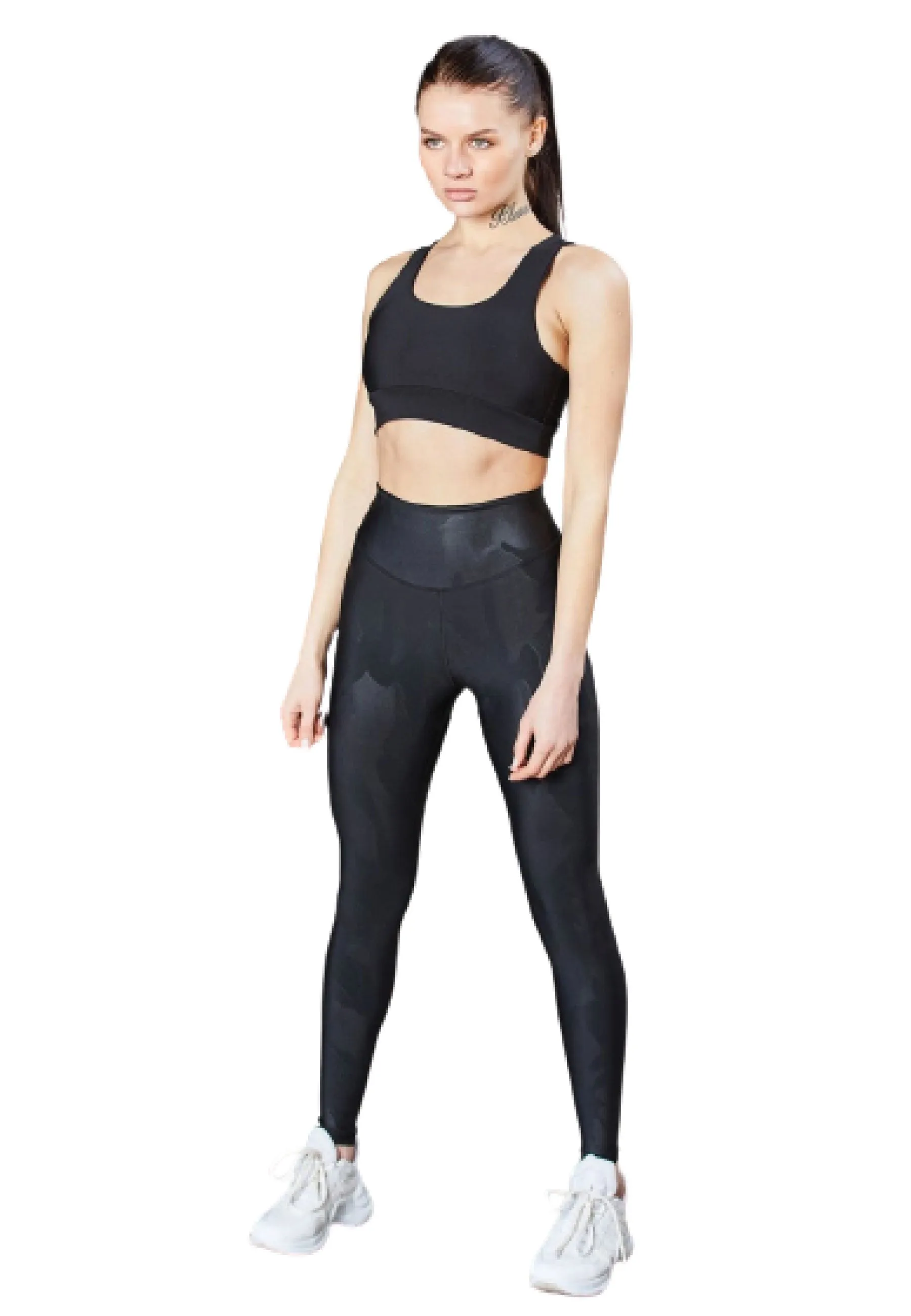 1058 Leather Look Leggings in Schwarz