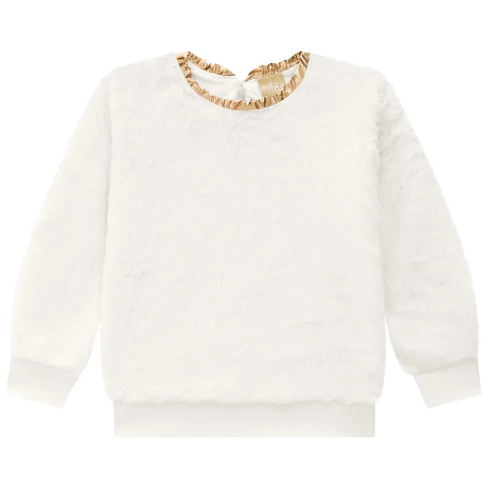 2 Piece Girls Faux Fur Top & Leggings