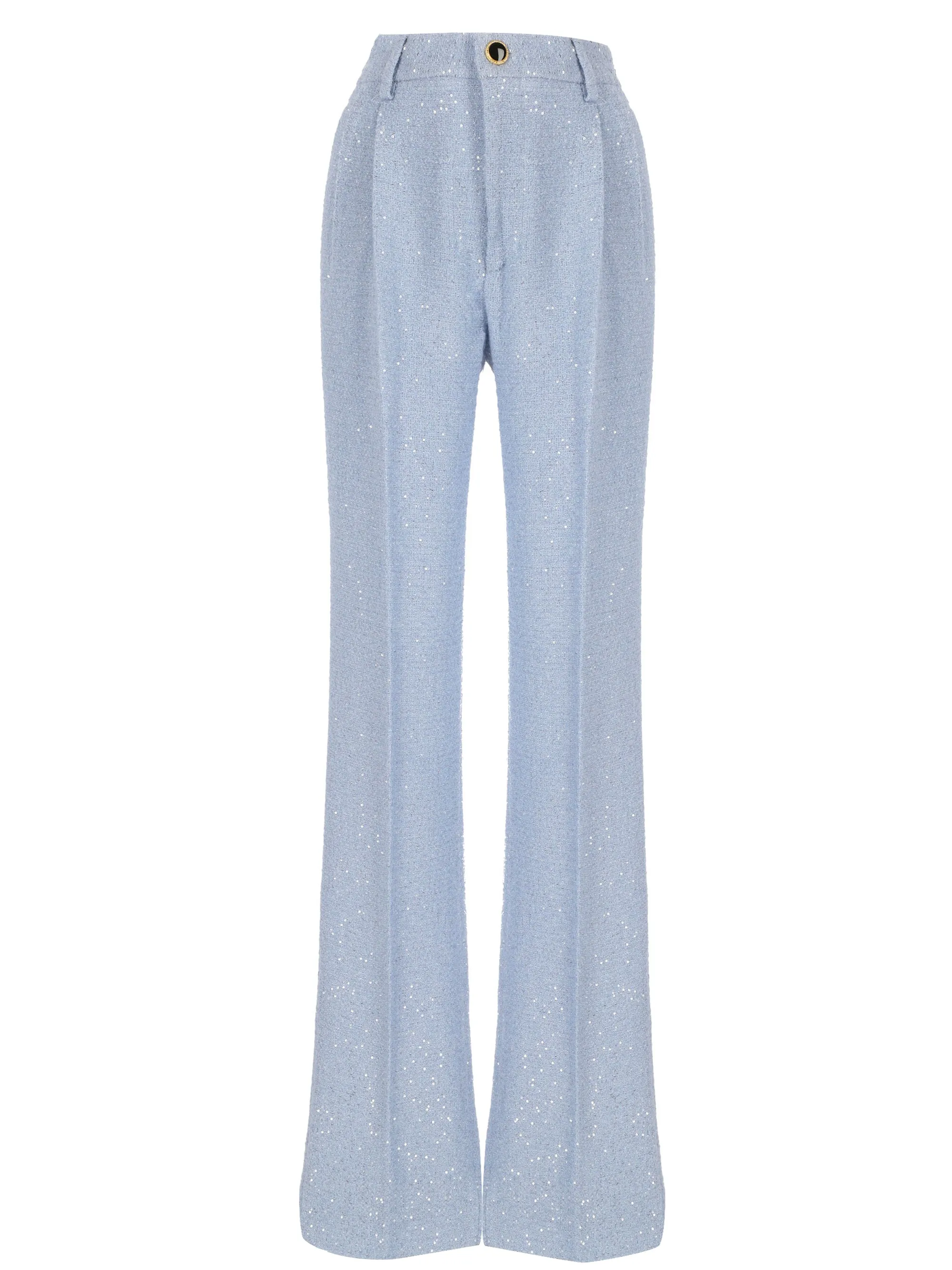 Aqua Blue Tweed Bouclé Pants