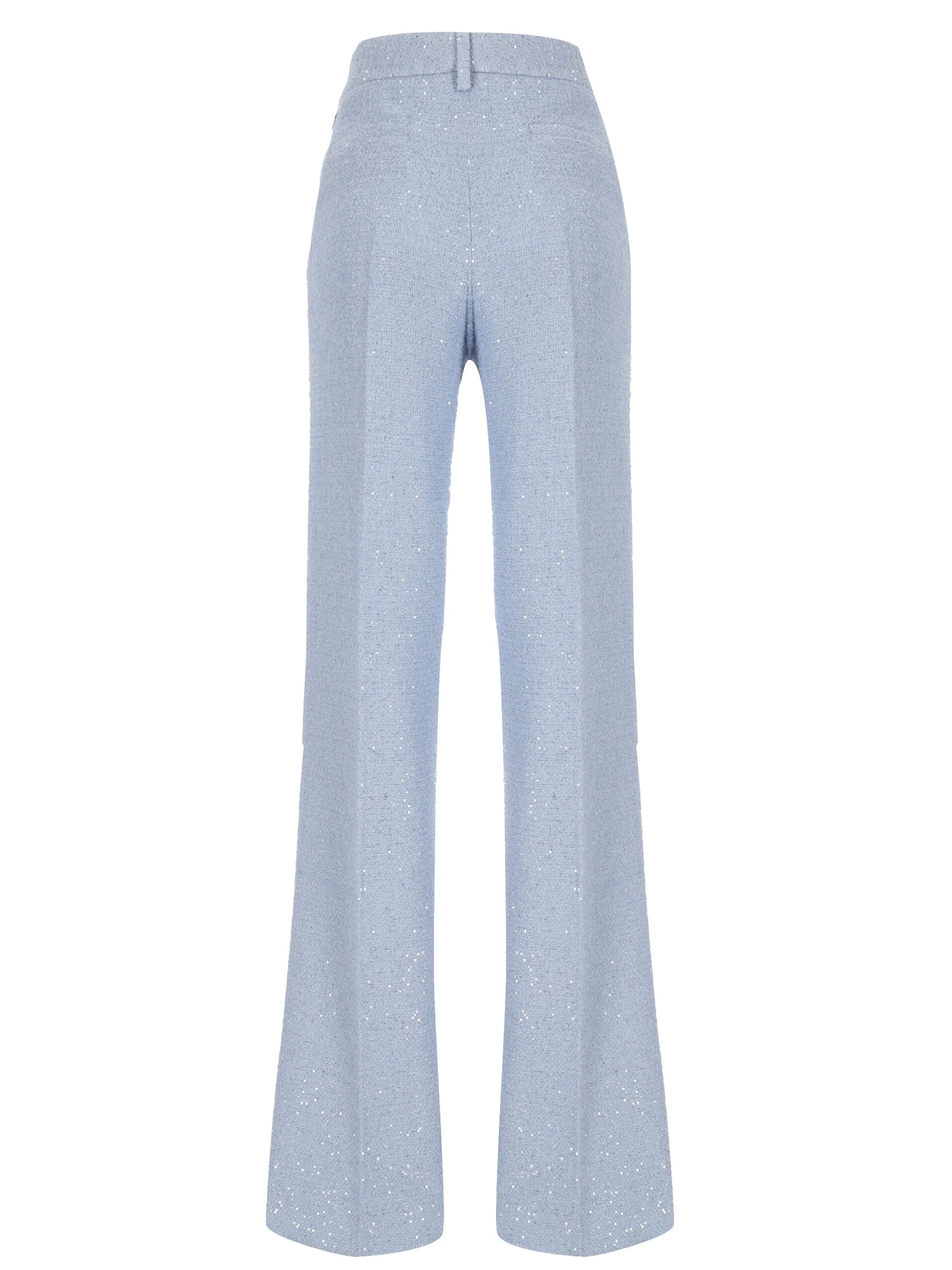 Aqua Blue Tweed Bouclé Pants