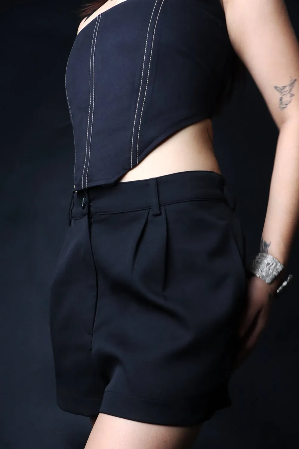 Black Xerox Tailored Shorts