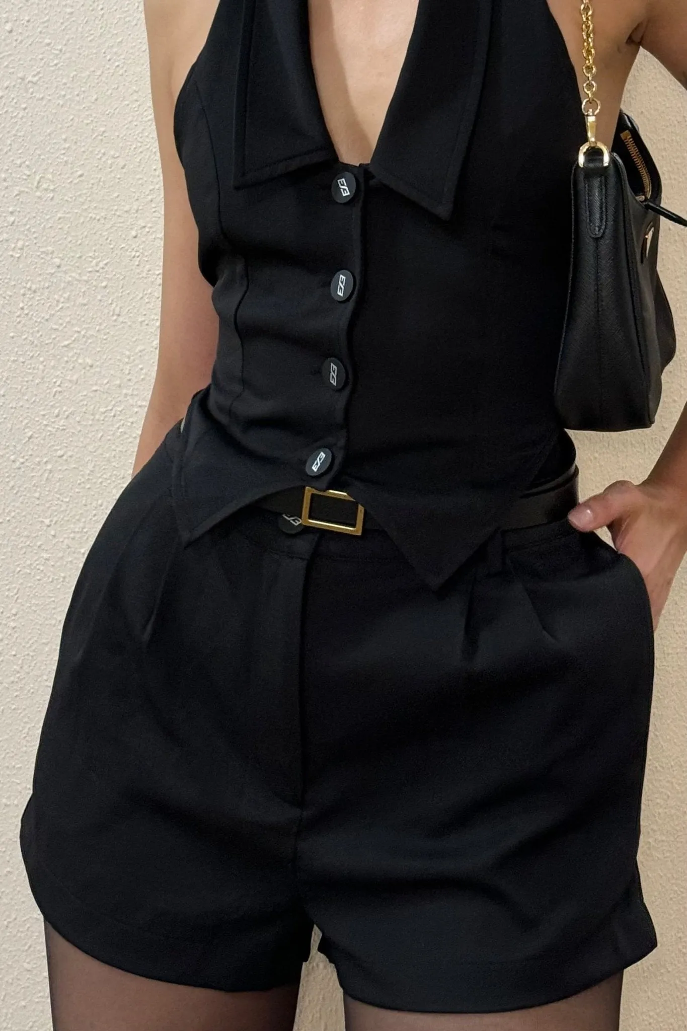 Black Xerox Tailored Shorts