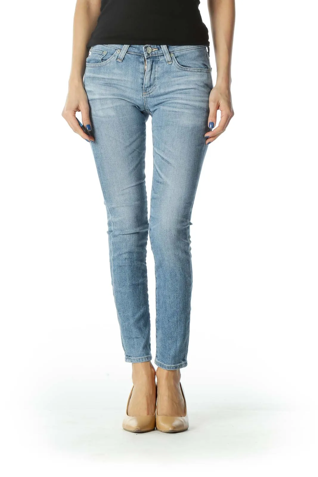 Blue Straight Leg Denim Jean
