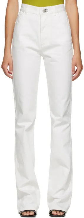 Bottega Veneta White Plain Straight Jeans