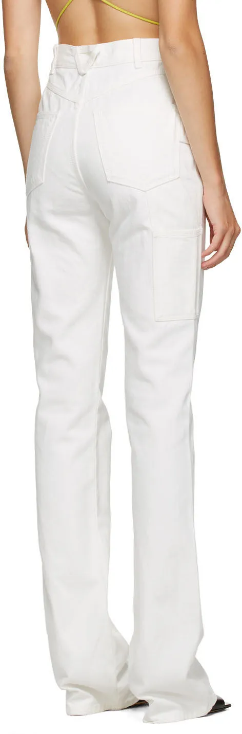 Bottega Veneta White Plain Straight Jeans