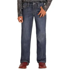 Boy's Rock and Roll Denim Two Tone Stitch Boot Cut Jeans BB0BD04970
