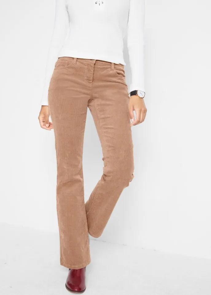 Bpc Bonprix Collection stretch corduroy bootcut trousers, orange