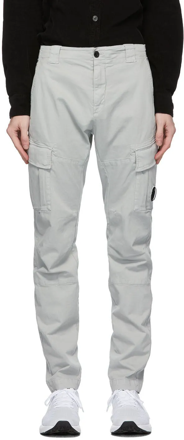 C.P. Company Grey Cotton Gabardine Cargo Pants