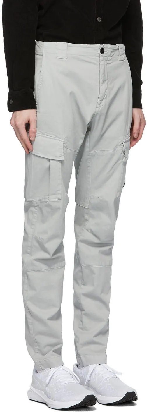 C.P. Company Grey Cotton Gabardine Cargo Pants