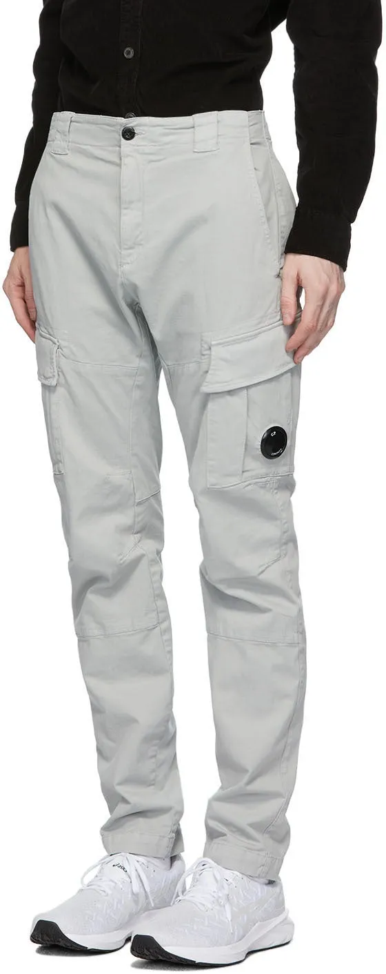 C.P. Company Grey Cotton Gabardine Cargo Pants