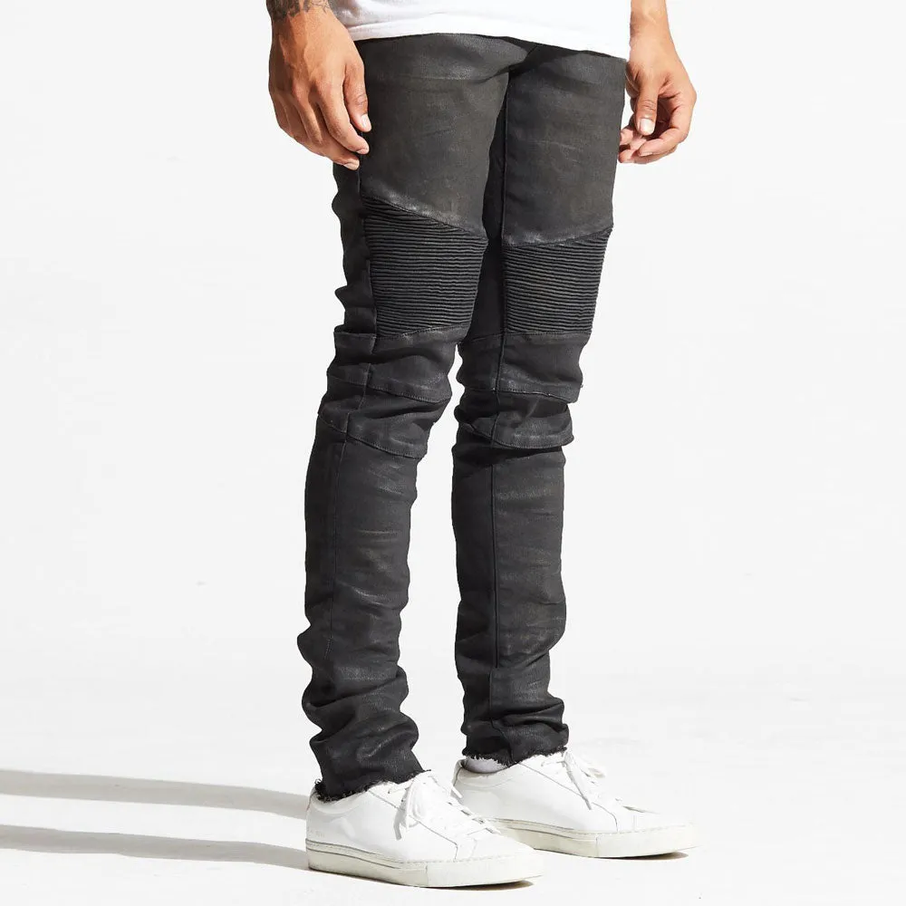 Embellish Sacha Biker Denim Jeans in Black