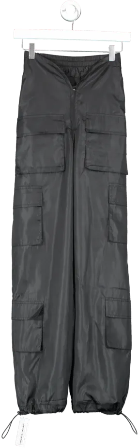 Fashion Nova Black Elasticated Cargo Trousers UK XS