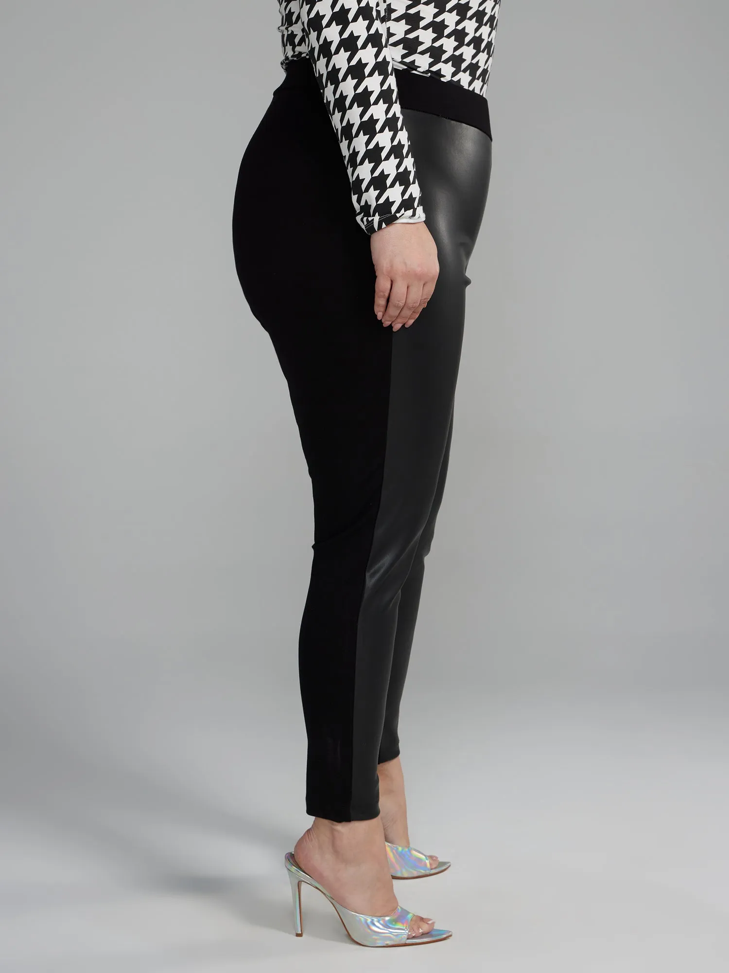 Fashion To Figure - Coated Front Ponte Knit Leggings
