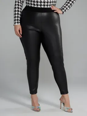 Fashion To Figure - Coated Front Ponte Knit Leggings