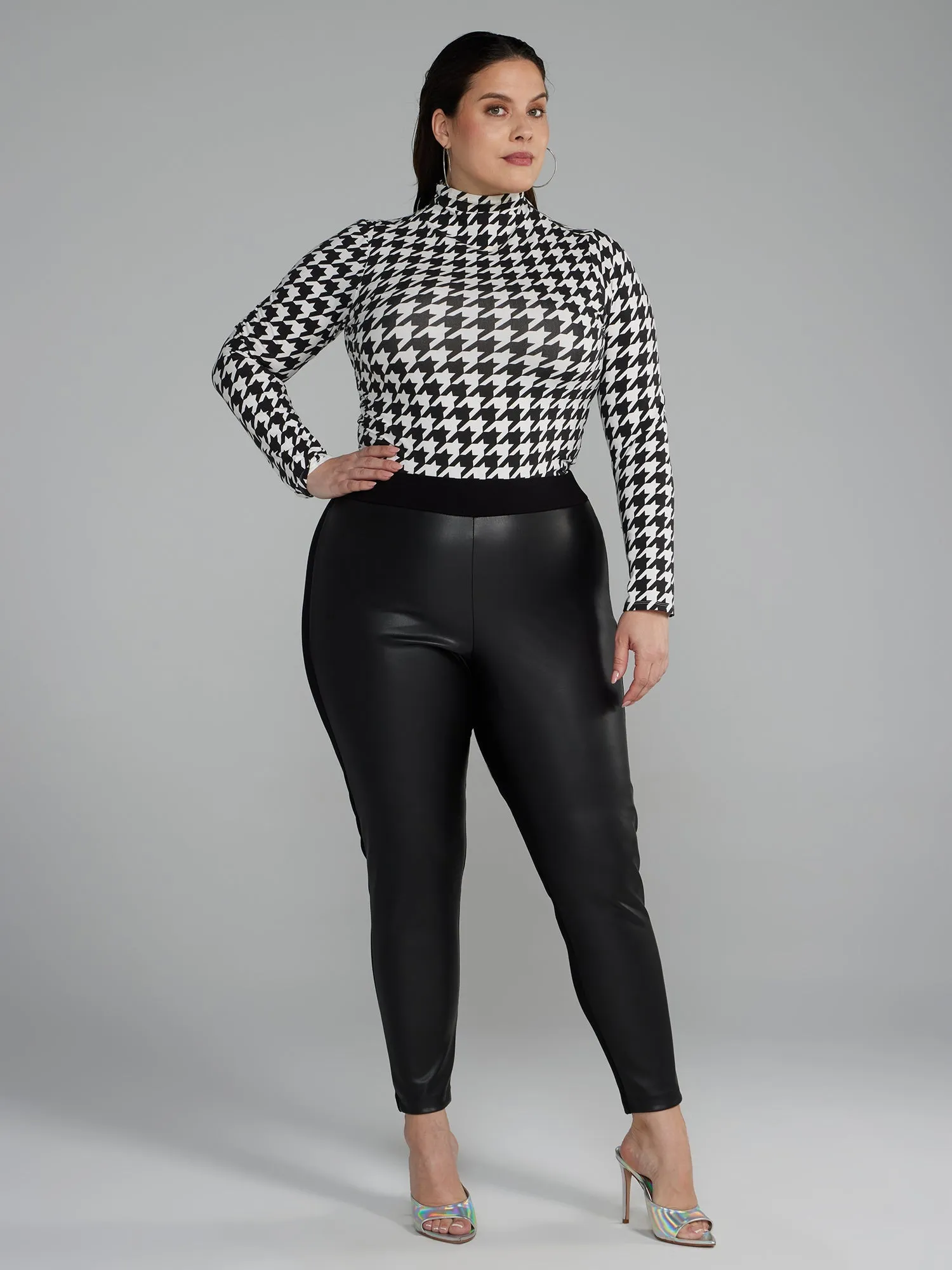 Fashion To Figure - Coated Front Ponte Knit Leggings