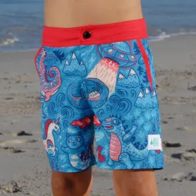 Kids Going Out Boardies: Godzilla & Gang
