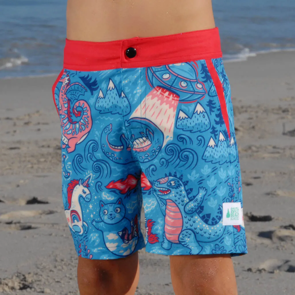 Kids Going Out Boardies: Godzilla & Gang