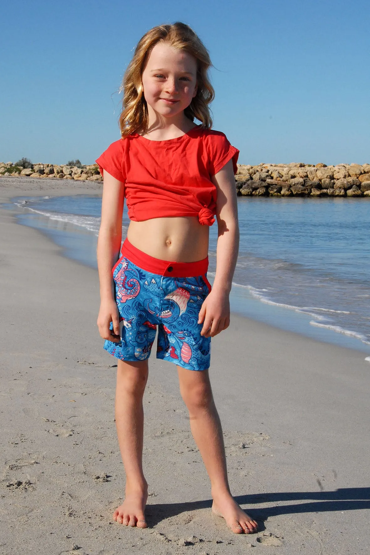Kids Going Out Boardies: Godzilla & Gang