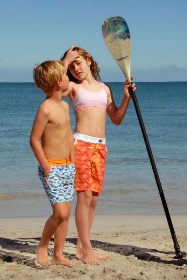 Kids Going Out Boardies: Orange Crush