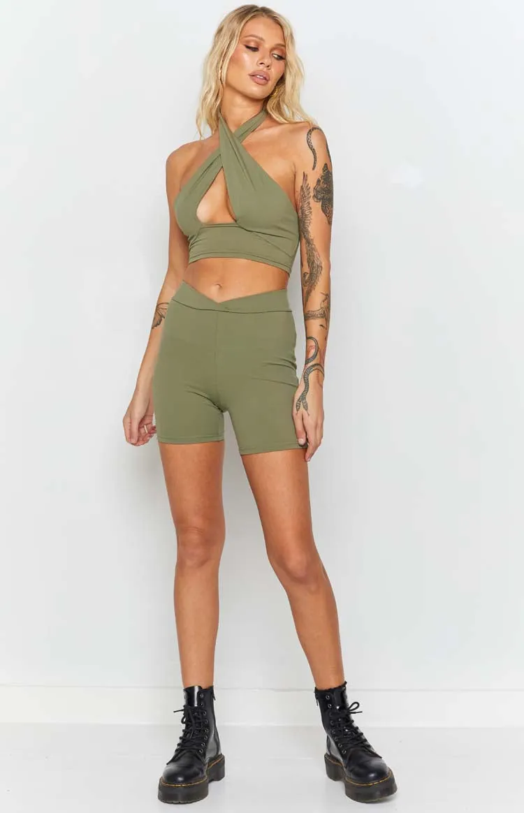 Lost City Crop Top Khaki