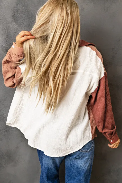 Mauve Color Block Top