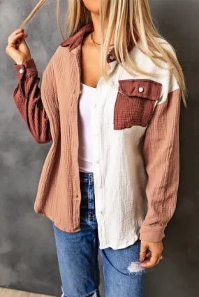 Mauve Color Block Top