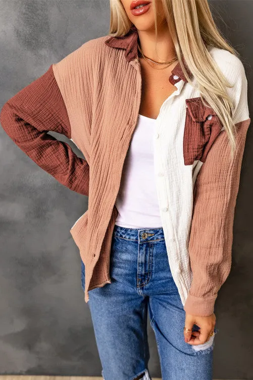 Mauve Color Block Top