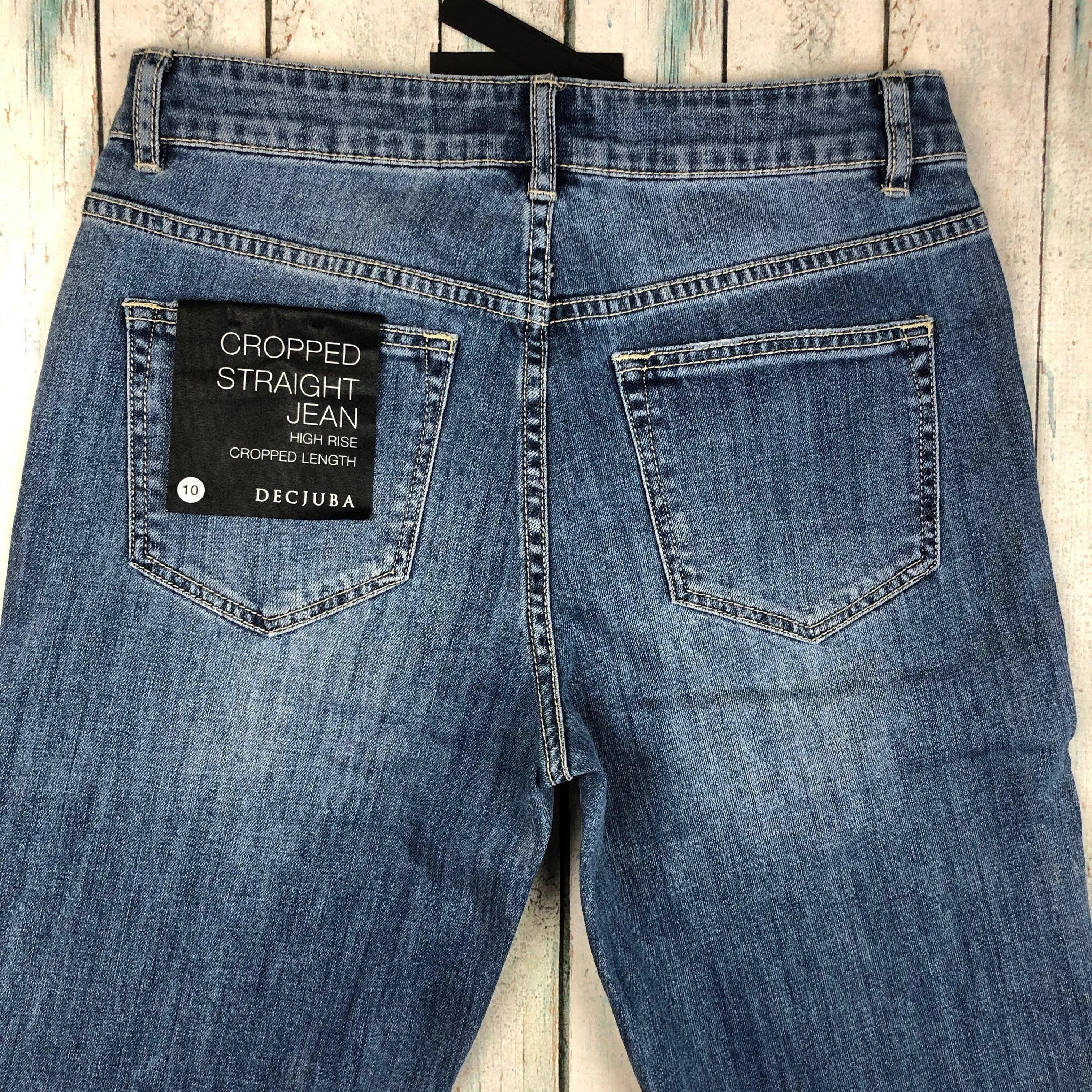 NWT - Decjuba  High Rise Cropped Straight Jeans Size- 28