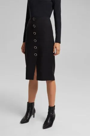 Pencil Skirt With Buttons