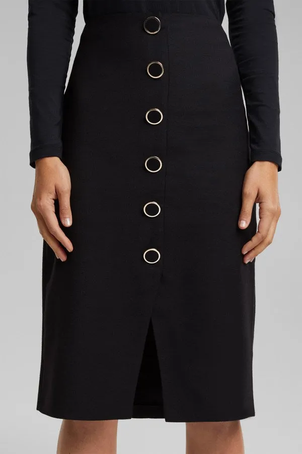 Pencil Skirt With Buttons