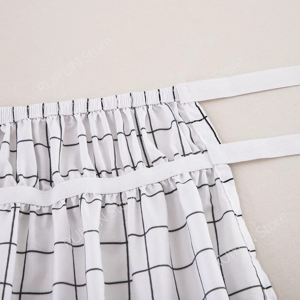 Plaid Bed Skirt - Ruffled Wrap Around - Elastic Band