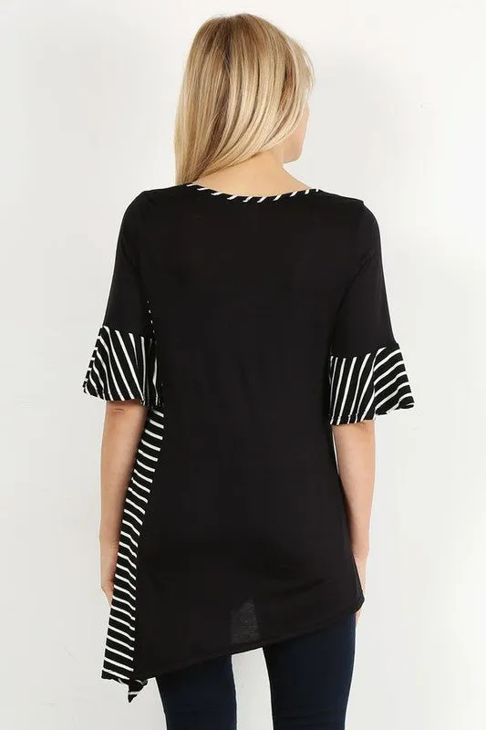 Rachel Black & White Pocket Top