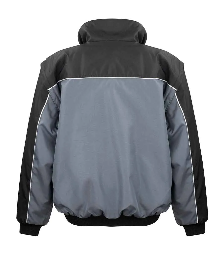 Result Work-Guard Zip Sleeve Heavy Duty Jacket | Grey/Black
