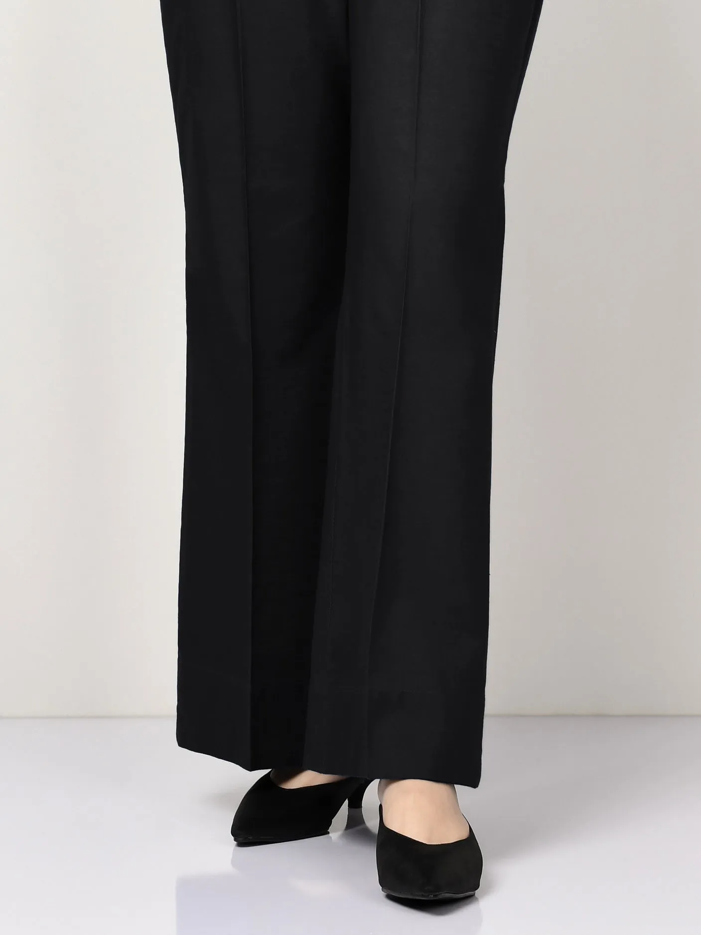 Silk Bootcut Pants - Black