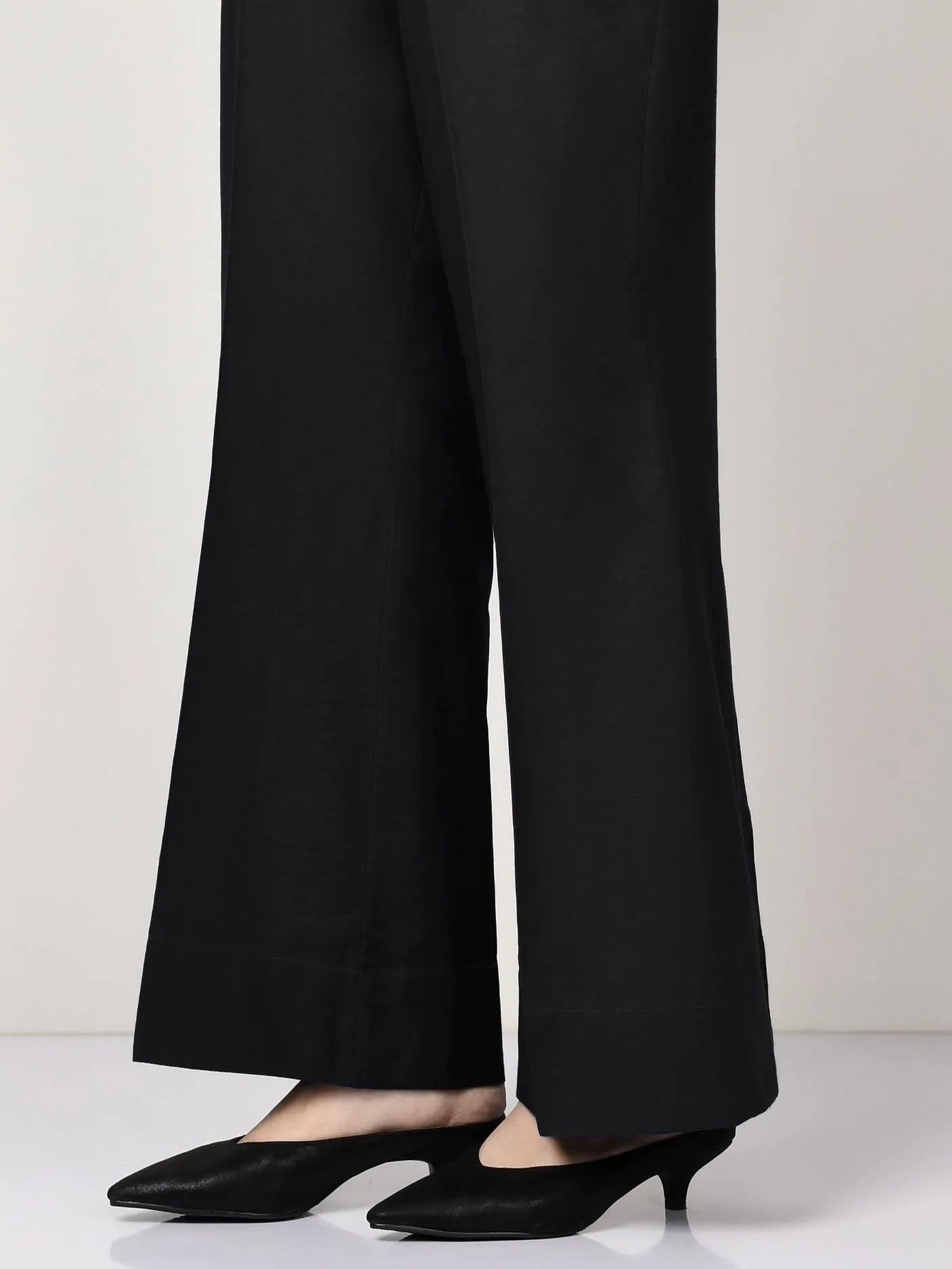 Silk Bootcut Pants - Black