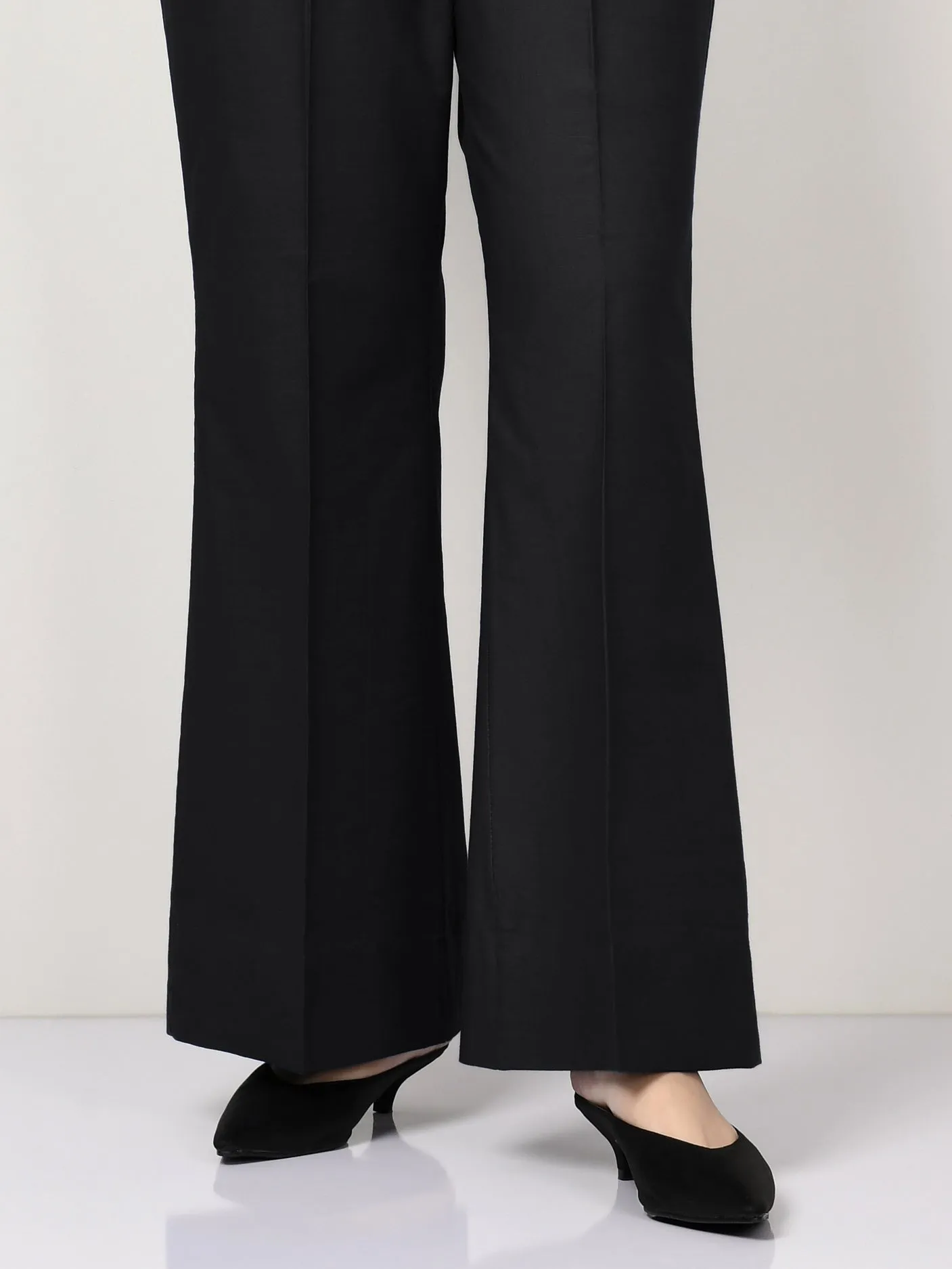 Silk Bootcut Pants - Black