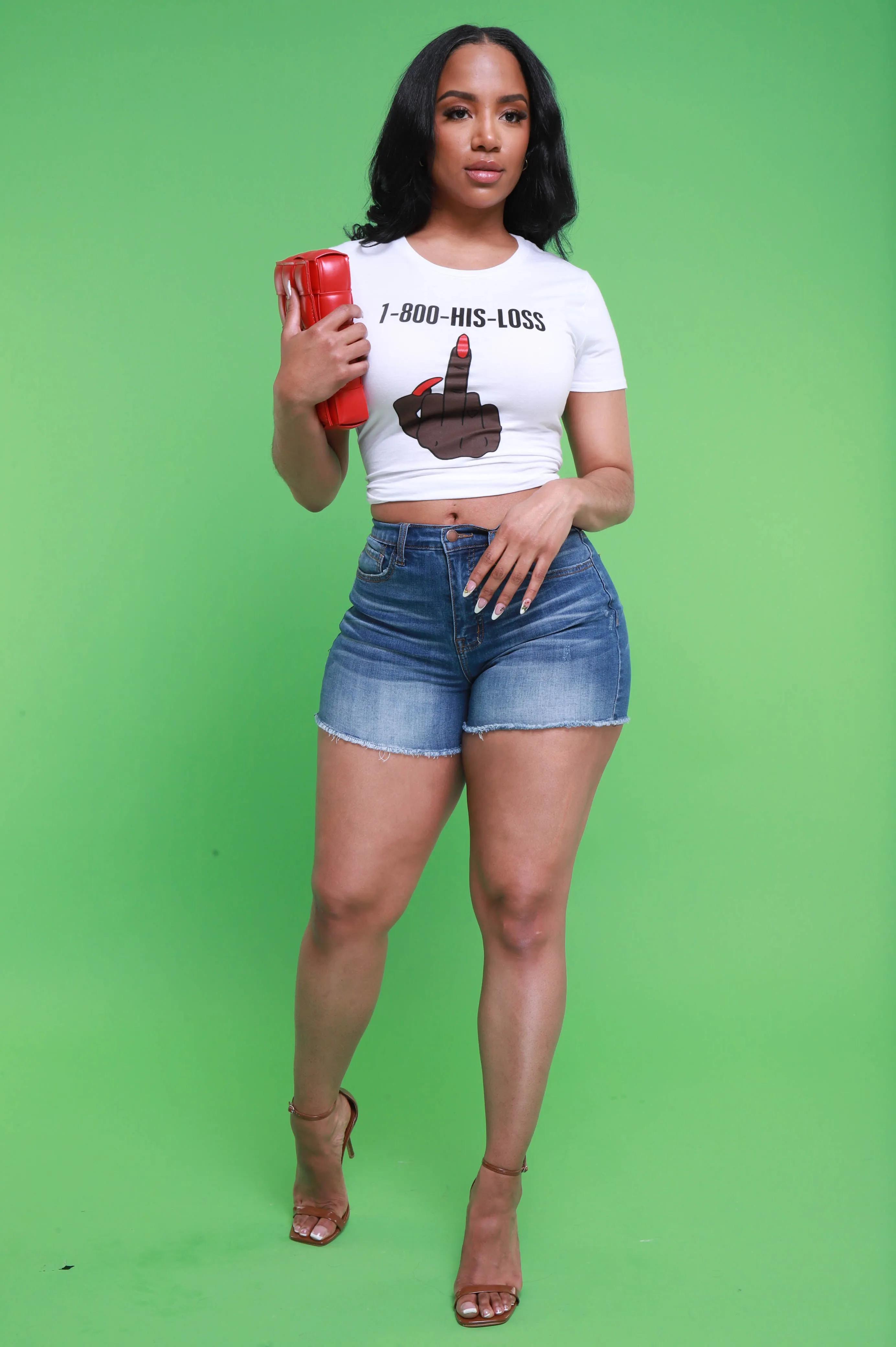 Stop Searching High Rise Denim Shorts - Medium Wash