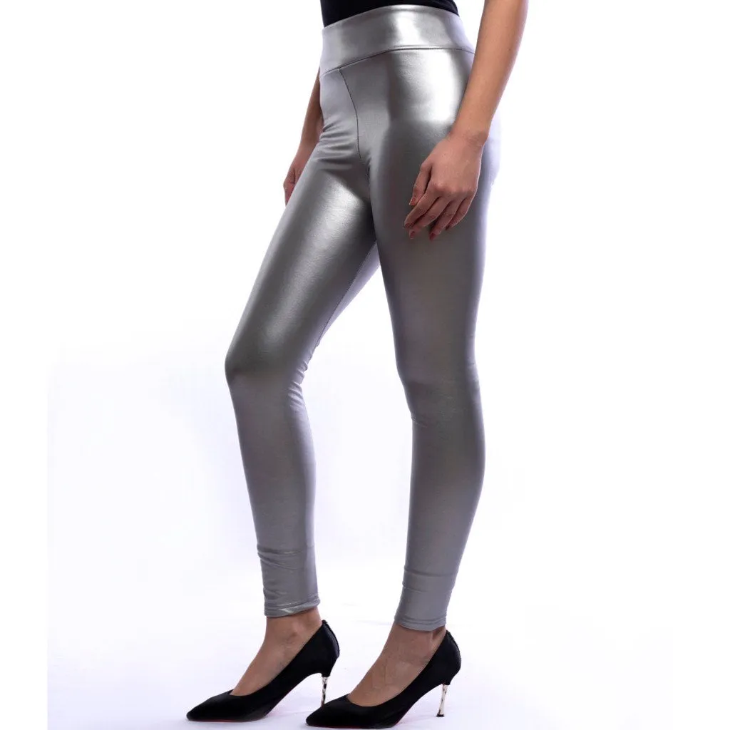 The Latex Leggings In Silver