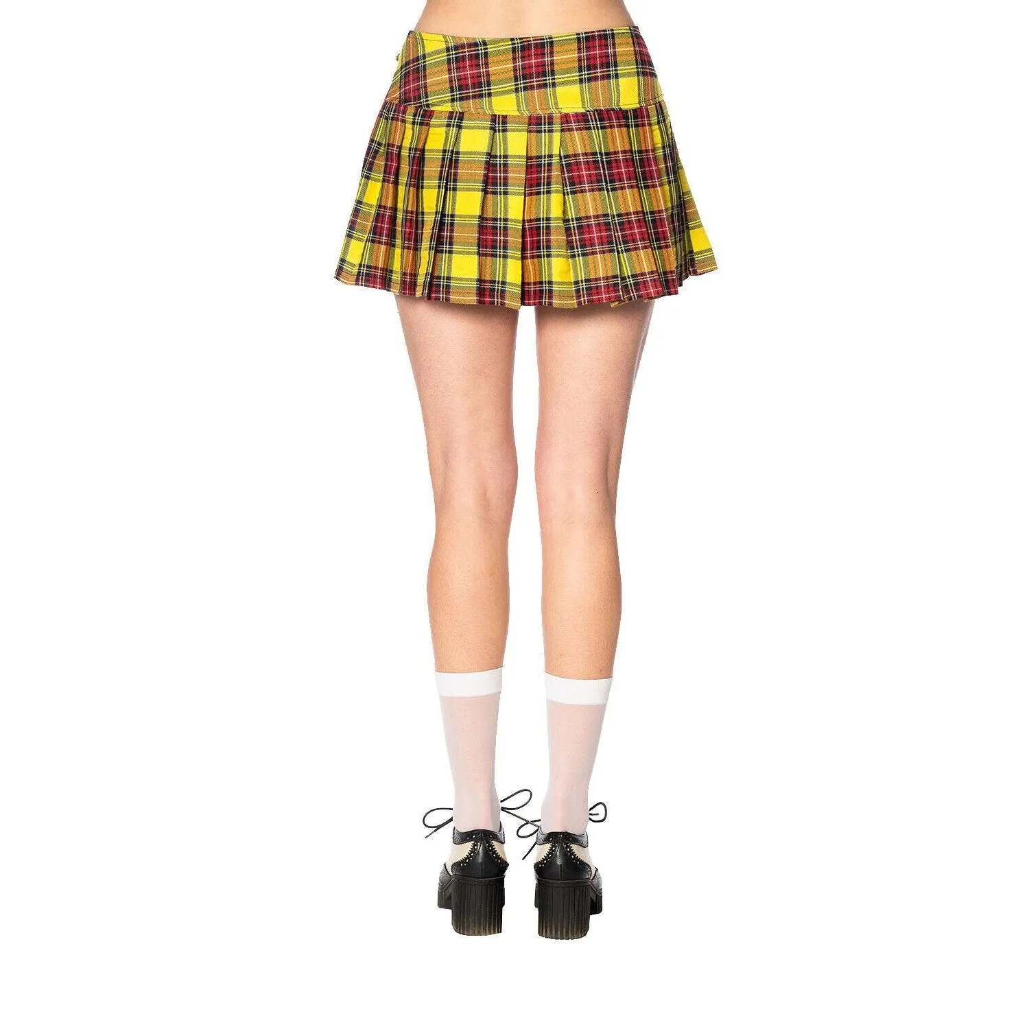 Yellow Tartan Womens Mini Skirt