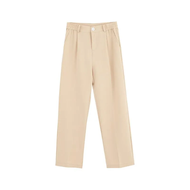 Zhou Casual Pleated Bootcut Trousers