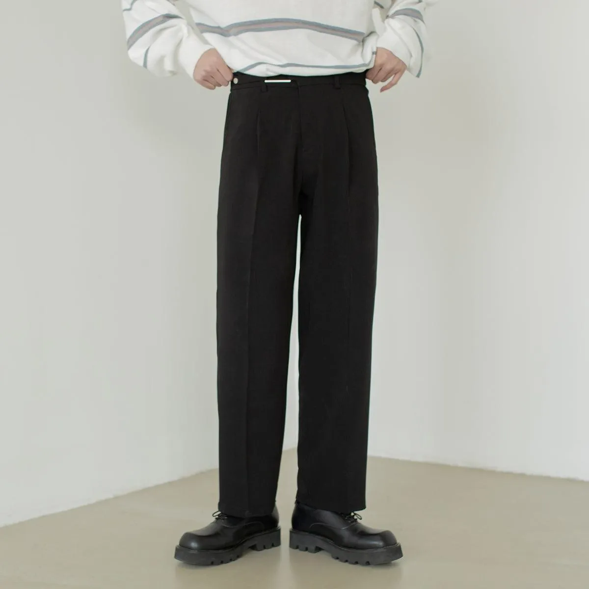 Zhou Cloth Belt Bootcut Trousers