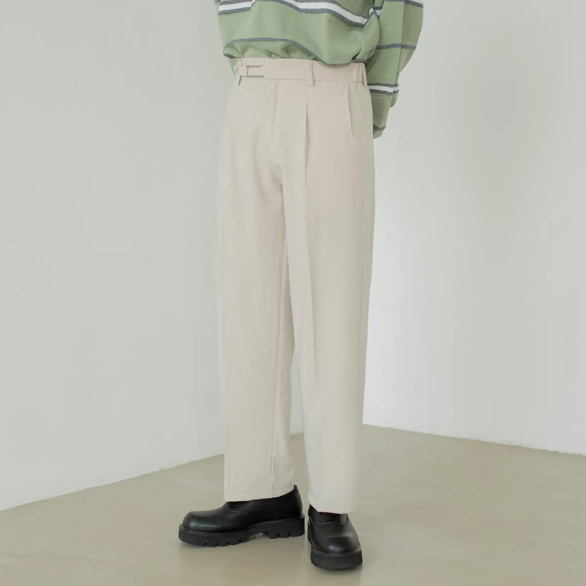 Zhou Cloth Belt Bootcut Trousers