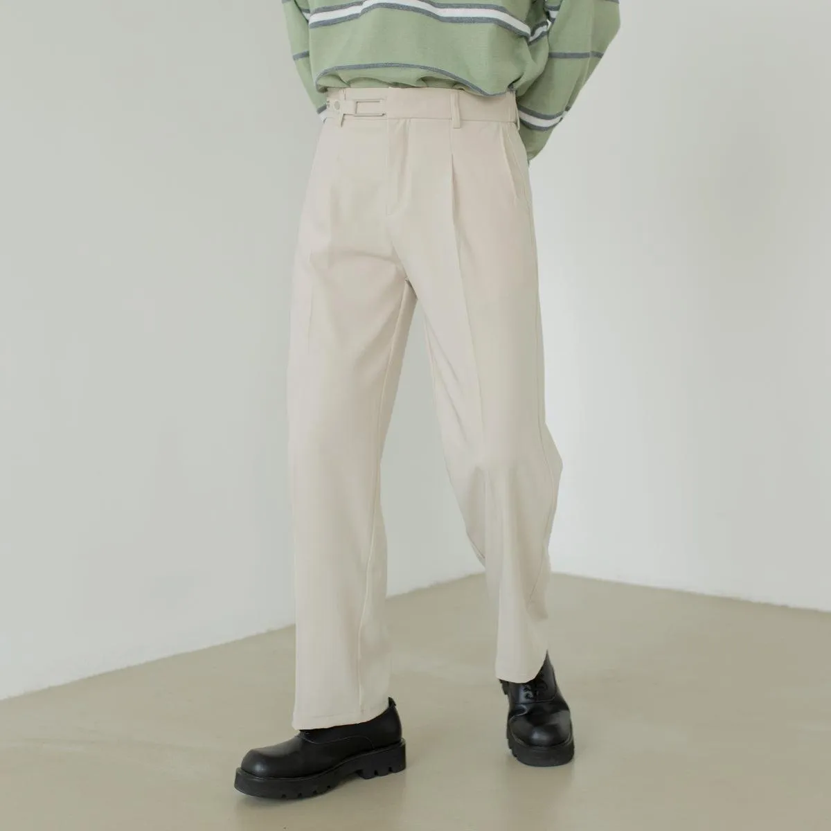 Zhou Cloth Belt Bootcut Trousers